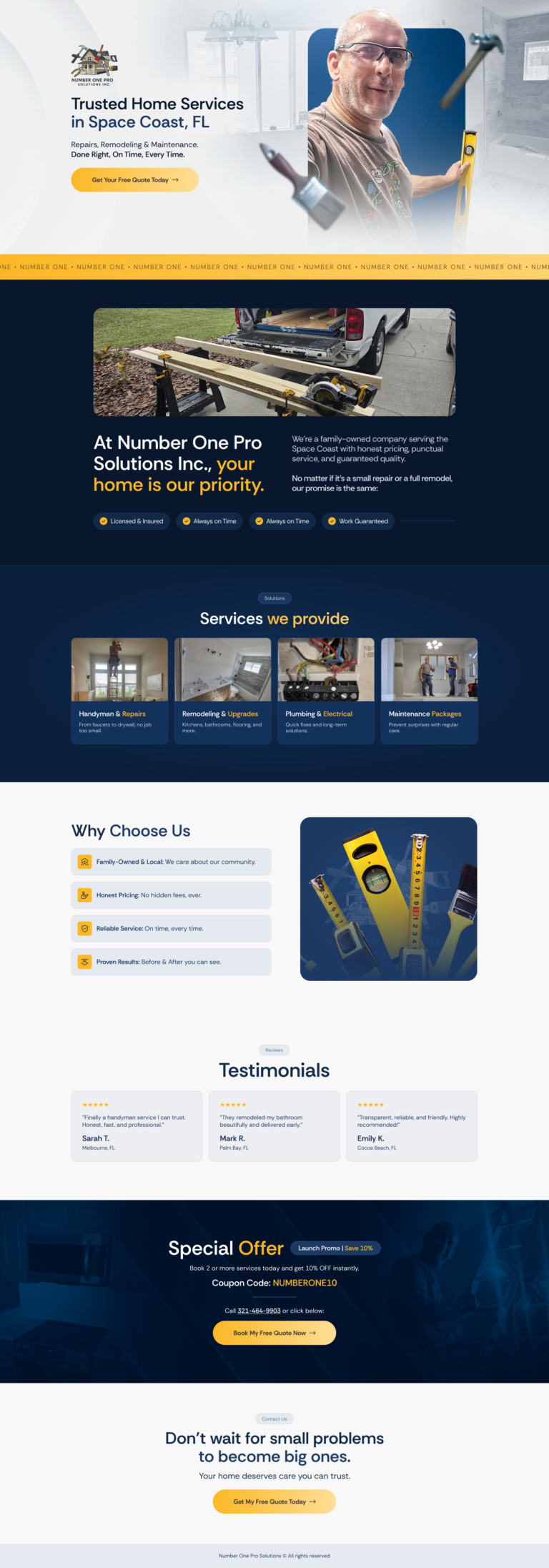 Landing Page - Number One Pro Solutions